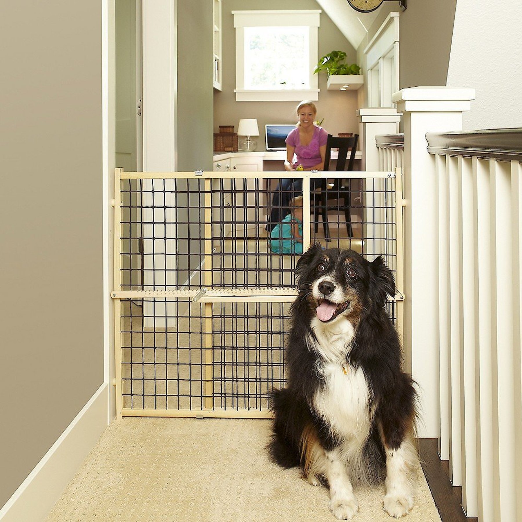 MYPET Extra Wide Wire Mesh Gate for Dogs & Cats