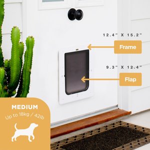 Hakuna Pets Super Tough Dog & Cat Door, White, Medium