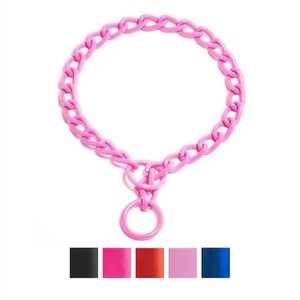 Platinum Pets Chain Training Dog Collar, Cotton Candy Pink, Medium, 3mm