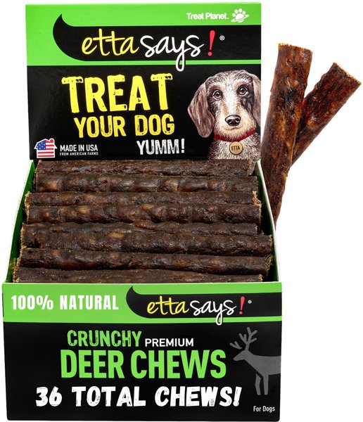 Etta Says! Premium 4"
Elk Recipe Crunchy Dog Chews, 36 count