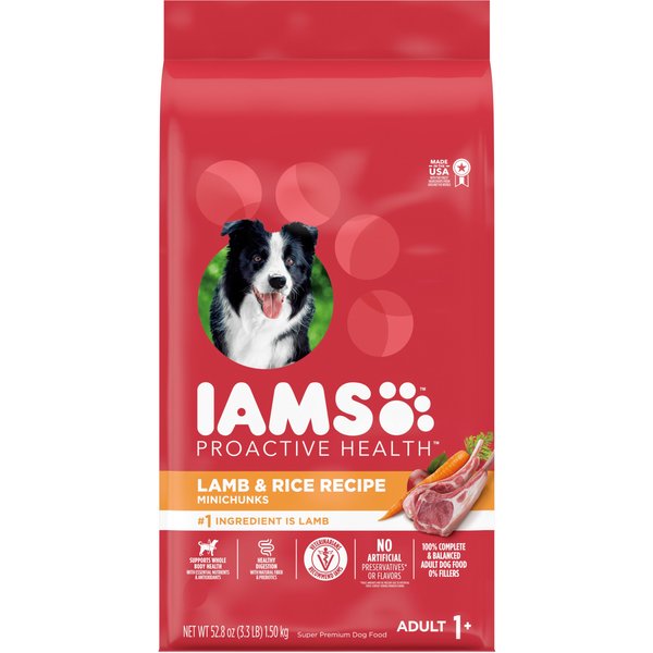 IAMS Minichunks HighProtein with Real Lamb Adult Dry Dog Food, 3.3lb