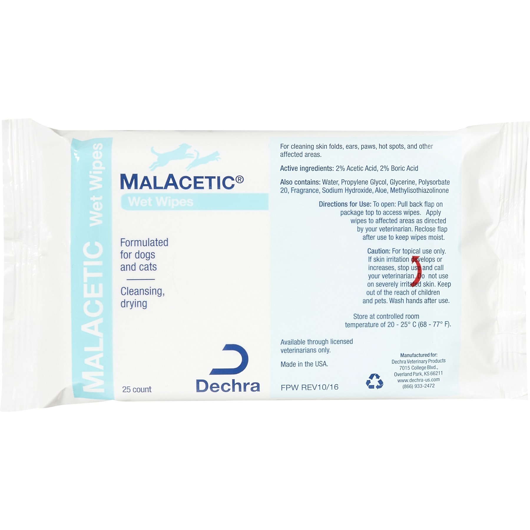 MALACETIC Wet Wipes For Dogs & Cats, 25 Count Pack - Chewy.com