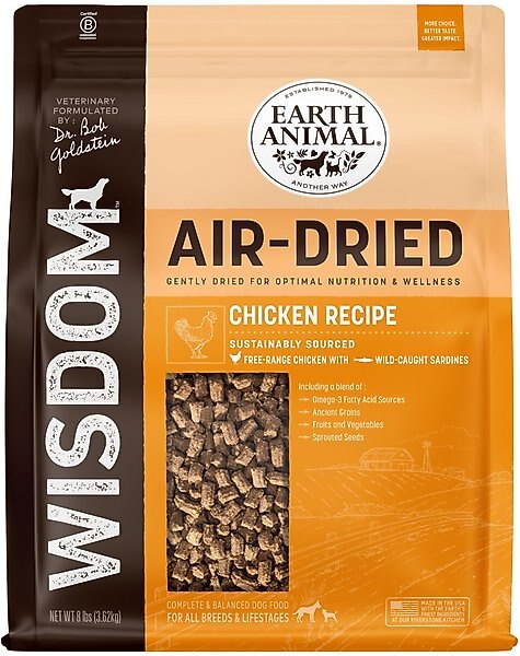 Earth Animal Wisdom Air-Dried Chicken Recipe Premium Natural Dog Food, 8-lb bag slide 1 of 9