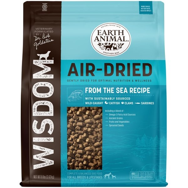 EARTH ANIMAL Wisdom AirDried Turkey Recipe Premium Natural Dog Food, 8