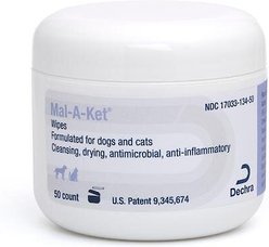 Mal-A-Ket Wipes for Dogs & Cats, 50 count jar