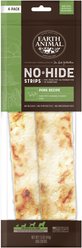 Earth Animal No-Hide Strips Natural Rawhide Alternative Pork Recipe Chew Dog Treats, 4 count