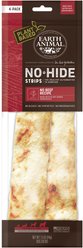 Earth Animal No-Hide Strips Natural Rawhide Alternative No Beef Vegetarian Recipe Chew Dog Treats, 4 count