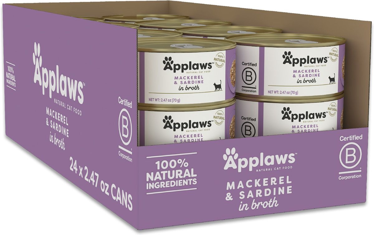 Applaws Limited Ingredient Mackerel & Sardine in Broth Canned Wet Cat Food