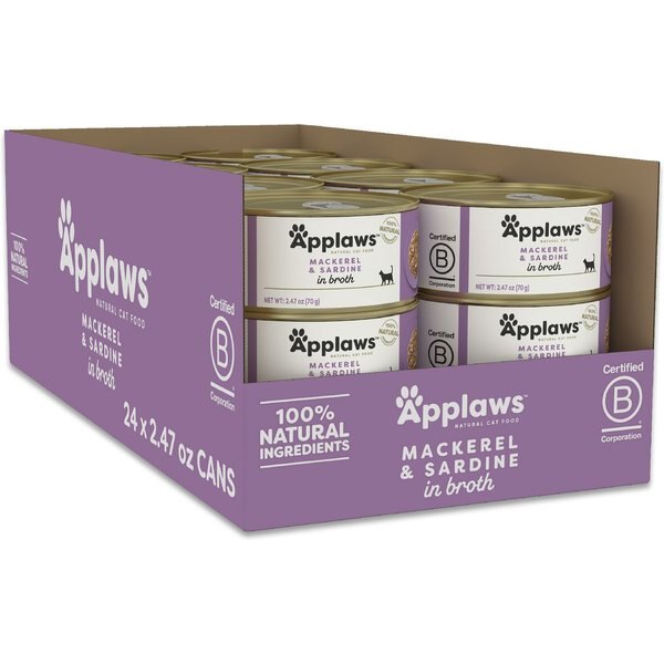 APPLAWS Limited Ingredient Mackerel & Sardine in Broth Canned Wet Cat