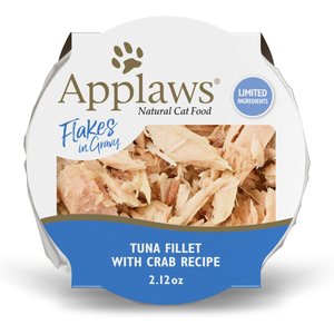 Applaws Tuna Fillet with Crab Recipe in Gravy Limited ingredient Cat Food Pots, 2.12-oz pot, case of 18