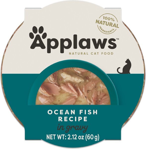 Applaws Ocean Fish Recipe in Gravy Limited Ingredient Cat Food Pots, 2.12-oz pot, case of 18