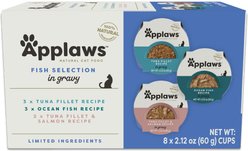 Applaws Fish Gravy Selection Multipack Limited Ingredient Cat Food Pots, 2.12-oz pot, case of 8