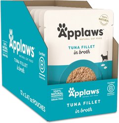 Applaws Tuna in Broth Limited Ingredient Wet Cat Food, 2.47-oz pouch, case of 12