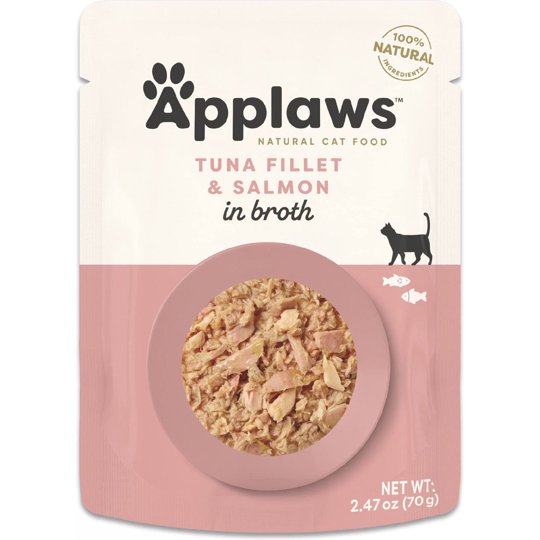 Applaws Tuna Fillet with Salmon in Broth Wet Cat Food, 2.12-oz, case of 18