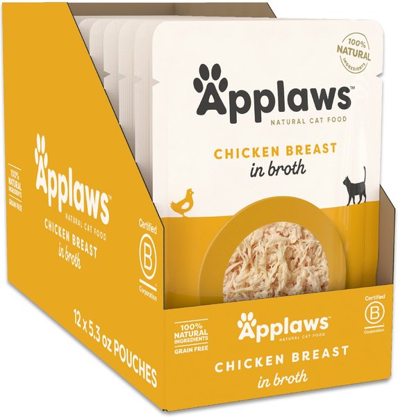 APPLAWS Chicken in Broth Limited Ingredient Wet Cat Food, 5.3oz pouch