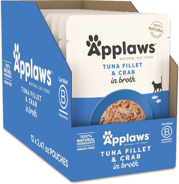 APPLAWS Tuna with Crab Broth Limited Ingredient Wet Cat Food, 2.47oz