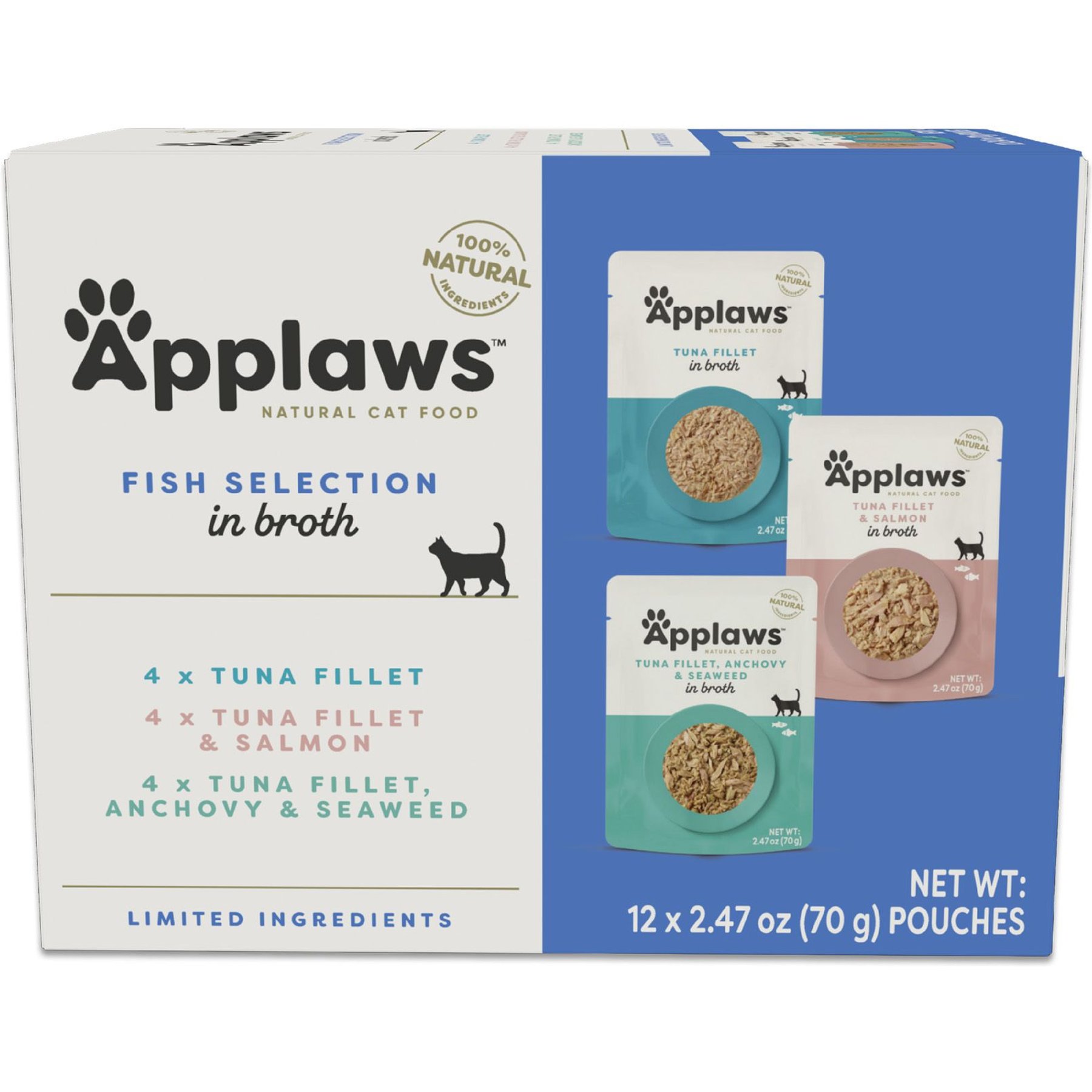 Applaws Variety of Fish Flavors in Broth Limited Ingredient Wet Cat Food