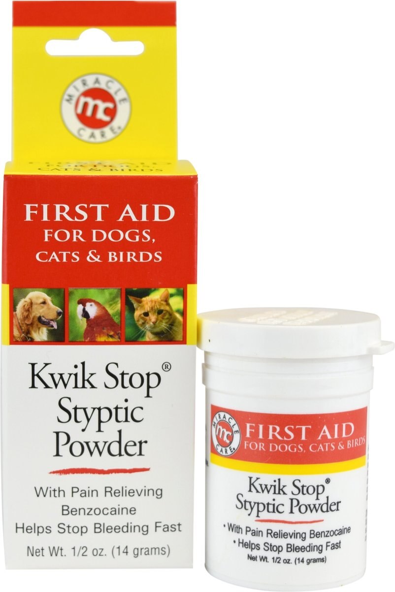 MIRACLE CARE KwikStop Styptic Powder for Dogs, Cats & Birds, .5oz jar