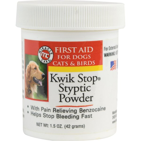 MIRACLE CARE Kwik Stop Styptic Gel for Dogs, Cats & Birds, 4oz bottle
