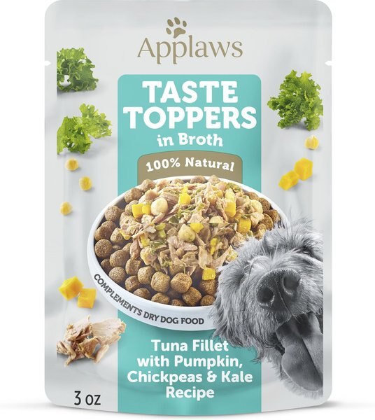 Applaws Taste Toppers Tuna Fillet with Pumpkin, Chickpeas & Kale Recipe in Broth Natural Wet Dog Food