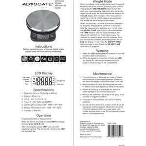 Advocate Universal Digital Household Scale