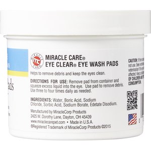 Miracle Care Sterile Eye Wash Pads for Dogs & Cats, 90 count