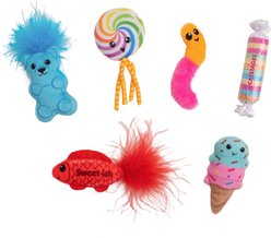 Catstages Kitty Sweet Treats Plush Catnip Cat Toys, Multicolor, 6 count