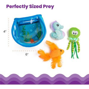 Catstages Hide & Seek Fish Bowl Interactive Cat Puzzle Toy, Blue