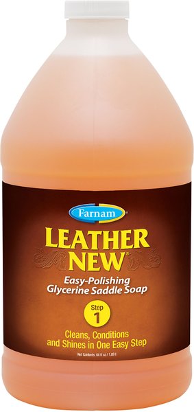 Farnam Leather New Easy-Polishing Glycerine Saddle Soap & Leather Horse Cleaner, 64-fl oz bottle