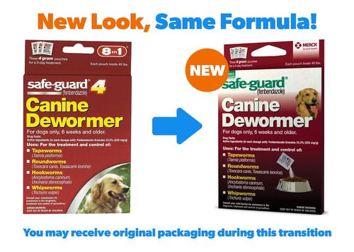 Show full view: Safe-Guard Dewormer for Hookworms, Roundworms, Tapeworms & Whipworms for Large Breed Dogs, 3 day treatment slide 2 of 6