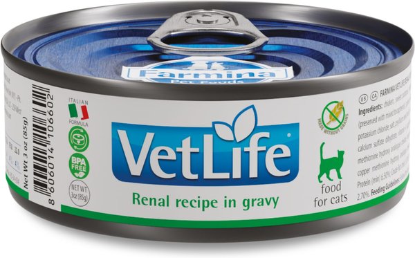 FARMINA VET LIFE Cat Renal Recipe In Gravy Wet Cat Food 3 oz can