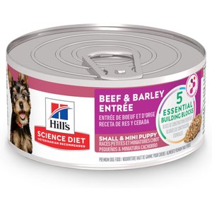 Hill's Science Diet Puppy Small & Mini Beef & Barley Entrée Canned Dog Food, 5.8-oz can, 24 count