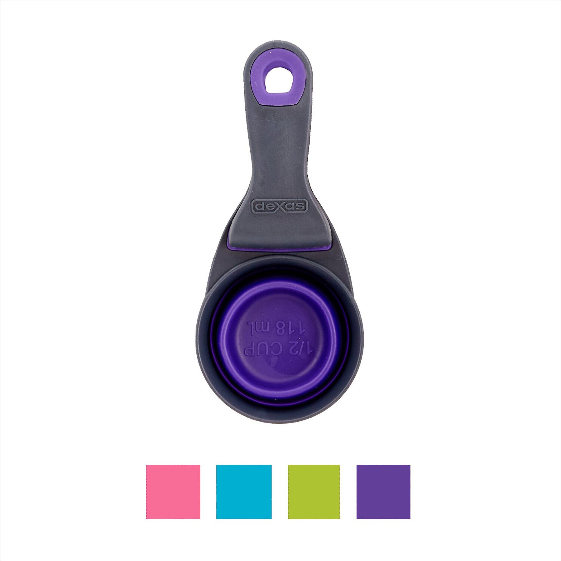 Dexas Popware for Pets Collapsible Travel Cup with Bottle Holder & Carabiner, Brown/Purple