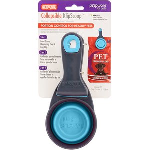 Dexas Popware for Pets Collapsible KlipScoop, Blue, 1/2 cup