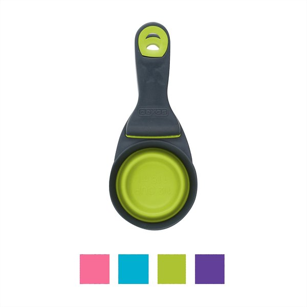 Dexas Popware for Pets Collapsible Travel Cup with Carabiner, Brown/Green