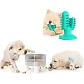 Hanamya Slower with Press Button Dog & Cat Feeder, Blue