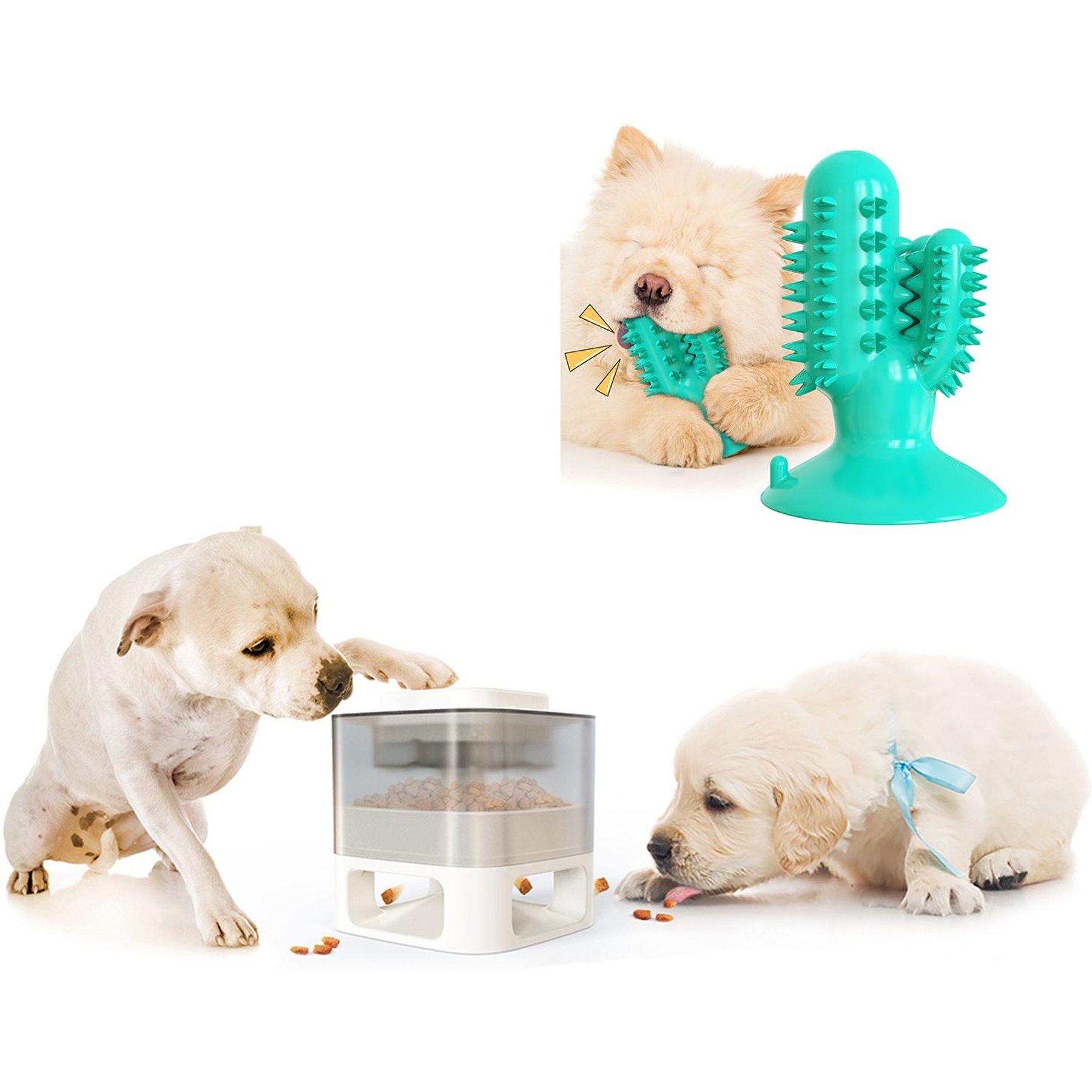 HANAMYA Interactive Food/Treats Dispensing Dog Toy, Blue 