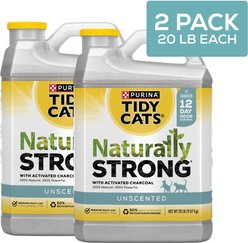 Tidy Cats Naturally Strong Unscented Clumping Clay Multi Cat Litter, 20-lb jug, 2 count slide 2 of 9