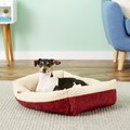 Aspen Pet Self-Warming Bolster Cat & Dog Bed, Warm Spice/Cream, 24-in
