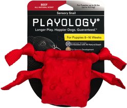 Playology Puppy Sensory Snail Peanut Butter Dog Toy, Red, Small slide 1 of 8