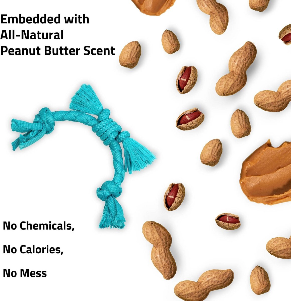 PLAYOLOGY Puppy Sensory Rope Peanut Butter Dog Toy, Blue, Small - Chewy.com