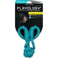 Playology Puppy Tough Tug Knot Peanut Butter Dog Toy, Blue, Large