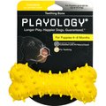 Playology Puppy Teething Bone Chicken Dog Toy, Yellow, Large
