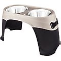 Petmate Easy Reach Diner Elevated Dog Bowls, Black Pearl/Tan, X-Large
