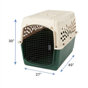 Petmate Ruff Maxx Dog & Cat Kennel, Off White/Green, 40-in, 70-90-lbs