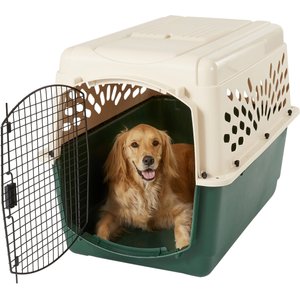 Petmate Ruff Maxx Dog & Cat Kennel, Off White/Green, 40-in, 70-90-lbs