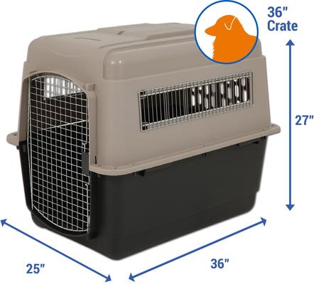Show full view: Petmate Ultra Vari Dog Kennel, Taupe/Black, 36-in, 50-70-lbs slide 2 of 10
