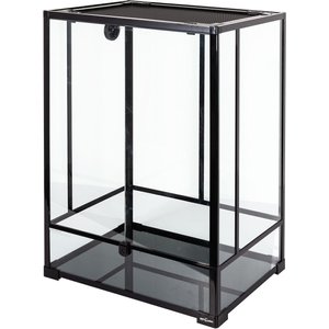 REPTI ZOO 2-in-1 Tall Glass Reptile Terrarium, Black