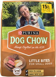 Dog Chow Adult Little Bites with Real Chicken & Beef Small Breed Dry Dog Food, 15-lb bag