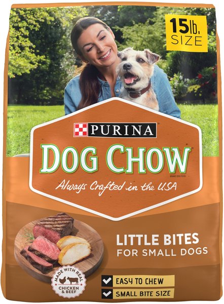 Dog Chow Adult Little Bites with Real Chicken & Beef Small Breed Dry Dog Food, 15-lb bag slide 1 of 11